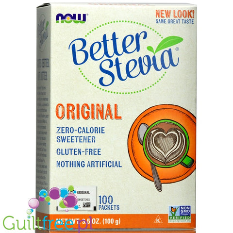 NOW Foods Better Stevia Original słodzik stewia 100 saszetek by NOW Foods (now-foods-better-stevia-original-slodzik-stewia-100-saszetek)
