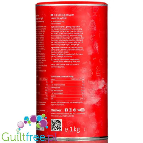 Xucker 3:1 'żelfix' z ksylitolem do dżemów bez cukru 1kg by Xucker (xucker-31-zelfix-z-ksylitolem-do-dzemow-bez-cukru-1kg)