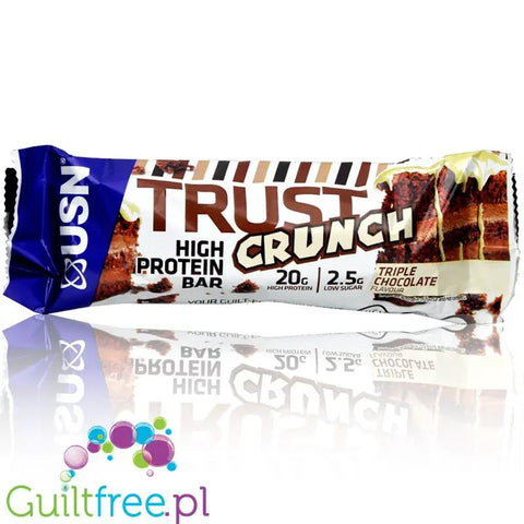 USN Trust Crunch Triple Chocolate - chrupiący baton białkowy z potrójnie czekoladowy z karmelem by USN (Ultimate Sports Nutrition) (usn-trust-crunch-triple-chocolate-chrupiacy-baton-bialkowy-z-potrojnie-czekoladowy-z-karmelem)