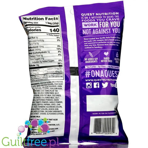 Quest Tortilla Chips, Loaded Taco - chipsy proteinowe 19g białka by Quest Nutrition (quest-tortilla-chips-loaded-taco-chipsy-proteinowe-20g-bialka)