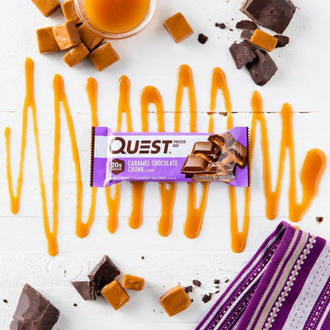 Quest Bar Caramel Chocolate Chunk - baton białkowy PUDEŁKO x 12 BATONÓW by Quest Nutrition (quest-bar-caramel-chocolate-chunk-box)
