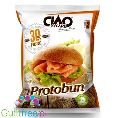 Ciao Carb Protobun - Keto bułka niskowęglowodanowa 5g węglowodanów / 9g białka / 14g błonnika by Ciao Carb (ciao-carb-protobun-keto-bulka-niskoweglowodanowa-5g-weglowodanow-9g-bialka-14g-blonnika)