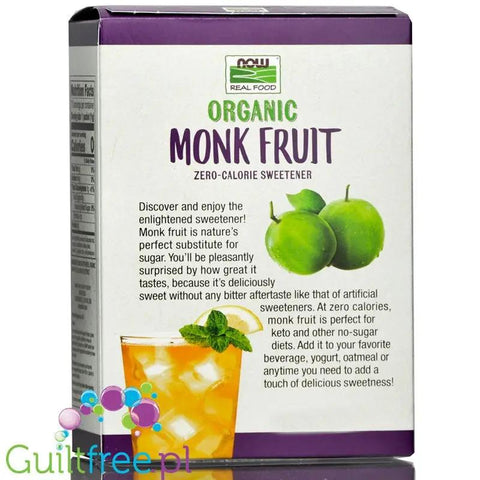 NOW Foods Monk Fruit Packets, Organic - słodzik w saszetkach by NOW Foods (now-foods-monk-fruit-packets-organic)