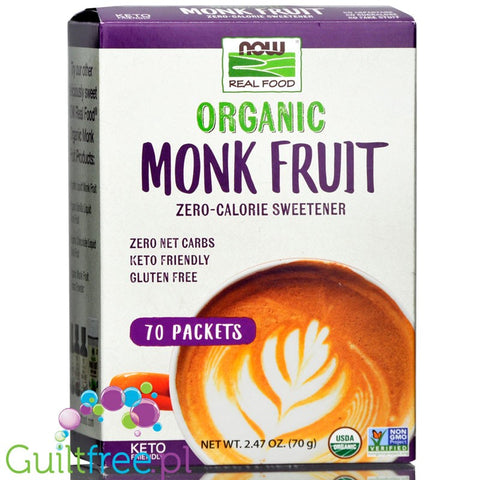 NOW Foods Monk Fruit Packets, Organic - słodzik w saszetkach by NOW Foods (now-foods-monk-fruit-packets-organic)