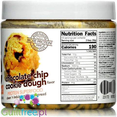 Nuts 'N More Chocolate Chip Cookie Dough - ciasteczkowe masło orzechowe z ksylitolem i białkiem WPI by Nuts'n more (nuts-n-more-cookie-dough-maslo-orzechowe)