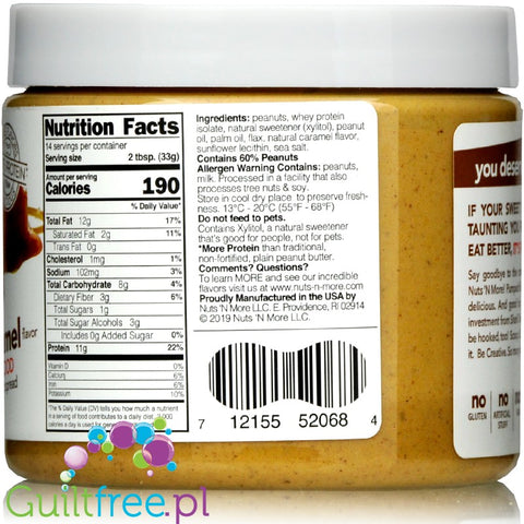Nuts 'N More Salted Caramel - Masło Orzechowe z Białkiem WPC i ksylitolem, smak Solony Karmel by Nuts'n more (nuts-n-more-salted-caramel-maslo-orzechowe-z-bialkiem)
