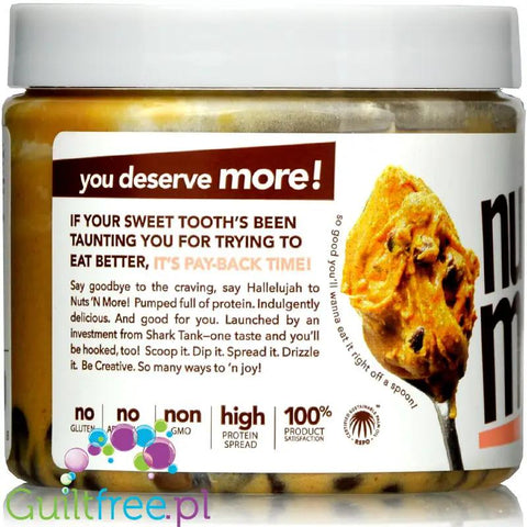 Nuts 'N More Chocolate Chip Cookie Dough - ciasteczkowe masło orzechowe z ksylitolem i białkiem WPI by Nuts'n more (nuts-n-more-cookie-dough-maslo-orzechowe)