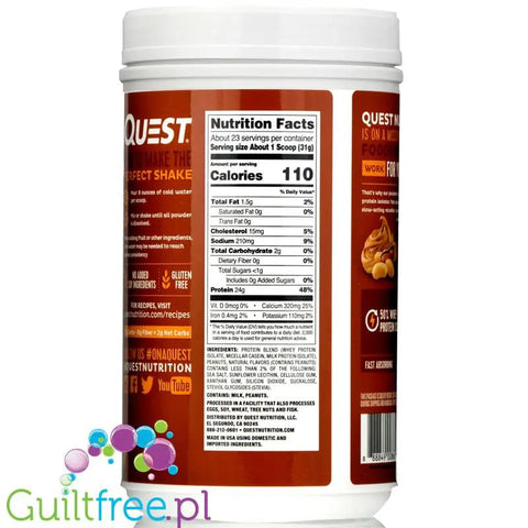 Quest Protein Powder Peanut Butter - odżywka białkowa ze stewią, Masło Orzechowe by Quest Nutrition (quest-odzywka-bialkowa-ze-stewia-peanut-butter-maslo-orzechowe)