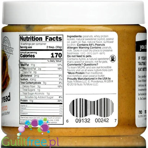 Nuts 'N More Peanut Butter - Masło Orzechowe z białkiem WPC i Ksylitolem by Nuts'n more (nuts-n-more-maslo-orzechowe-z-serwatka-i-ksylitolem)