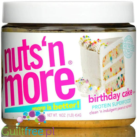 Nuts 'N More Birthday Cake - Masło Orzechowe z ksylitolem i WPI, 35g białka by Nuts'n more (nuts-n-more-birthday-cake-maslo-orzechowe-z-ksylitolem-35g-bialka-speculoos)