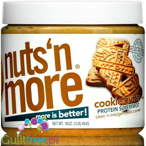 Nuts 'N More Cookie Butter - masło orzechowe z ksylitolem i WPI, 35g białka, smak Speculoos by Nuts'n more (nuts-n-more-cookie-butter-maslo-orzechowe-z-ksylitolem-35g-bialka-speculoos)