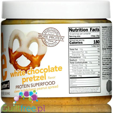 Nuts 'N More White Chocolate Pretzel - masło orzechowe z WPI i ksylitolem (Biała Czekolada & Precelki) by Nuts'n more (nuts-n-more-white-chocolate-pretzel)