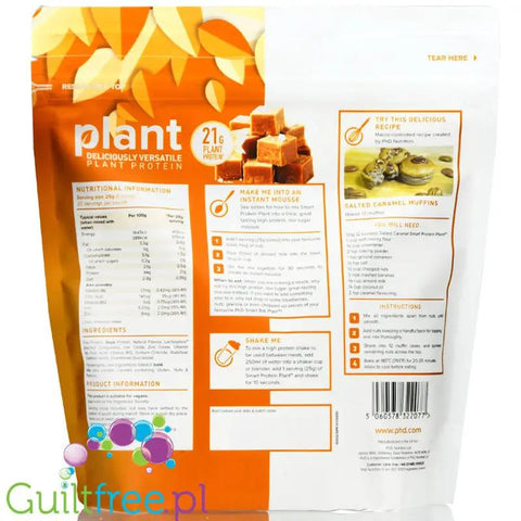 Phd Smart Plant Salted Caramel - wegańska odżywka białkowa, Solony Karmel by PhD (phd-smart-protein-plant-salted-caramel-weganska-odzywka-bialkowa)