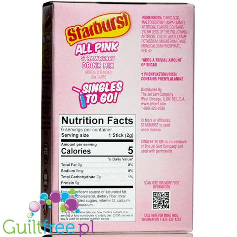 Starburst All Pink Strawberry Singles to Go- saszetki bez cukru, napój instant, Truskawka by Starburst (starburst-all-pink-strawberry-singles-to-go-saszetki-bez-cukru-napoj-instant-truskawka)
