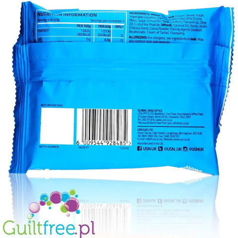 USN Select Protein Cookie Salted Caramel - ciastko białkowe bez słodzików o obniżonej zawartości cukru by USN (Ultimate Sports Nutrition) (usn-select-high-protein-cookie-salted-caramel)