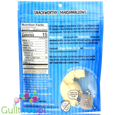 Know Brainer Max Mallow Classic Vanilla - keto pianki marshmallow waniliowe z koleganem i MCT by Know Brainer Foods (know-brainer-foods-max-mallow-classic-vanilla-keto-pianki-marshmallow-waniliowe)