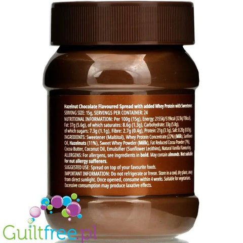 MyProtein Chocolate HazelNut Spread - krem czekoladowy z białkiem WPC by My Protein (myprotein-protein-spread-360g-chocolate-hazelnut-krem-czekoladowy-z-bialkiem-wpc)