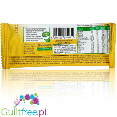 Mniam Lizak pomarańczowy bez cukru, z ksylitolem, stewią i witaminami by Starpharma (Mniam) (mniam-lizak-pomaranczowy-bez-cukru-z-ksylitolem-stewia-i-witaminami)