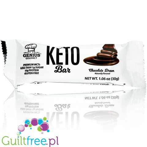 Genius Gourmet Keto Chocolate Dream - ketogeniczny baton z MCT 170kcal by Genius Gourmet (genius-gourmet-keto-bar-chocolate-dream-keto-baton)