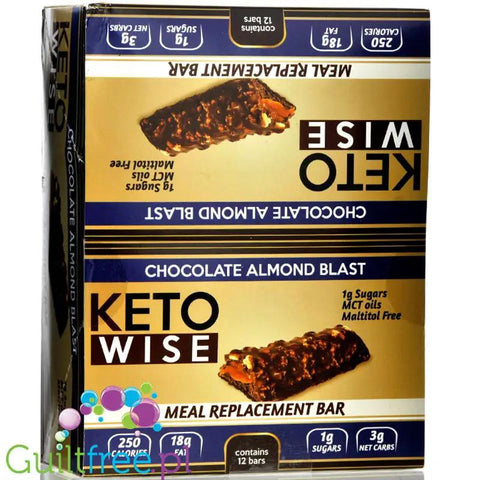Healthsmart Keto Wise Chocolate Almond Blast PUDEŁKO x 12 BATONÓW - ketogeniczny baton by HealthSmart Foods (healthsmart-keto-wise-chocolate-almond-blast-pudelko-x-12-batonow-ketogeniczny-baton)