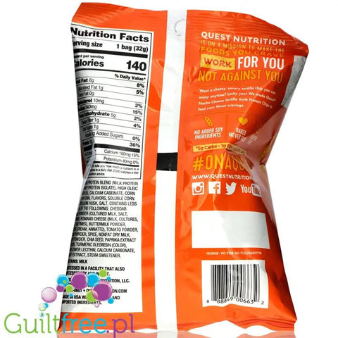 Quest Tortilla Chips, Nacho Cheese - chipsy proteinowe 18g białka, Ser & Pomidor by Quest Nutrition (quest-tortilla-chips-nacho)
