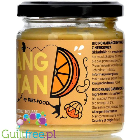 Diet Food ORANGNUTAN bio krem cashew-pomarańczowy z musem kokosowym by Diet Food (diet-food-orangnutan-bio-krem-cashew-pomaranczowy-z-musem-kokosowym)