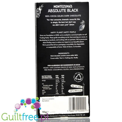 Montezuma's Absolute Black czekolada 100% kakao bez cukru i słodzików by Montezuma's (montezuma-s-absolute-black-czekolada-100-kakao-bez-cukru-i-slodzikow)