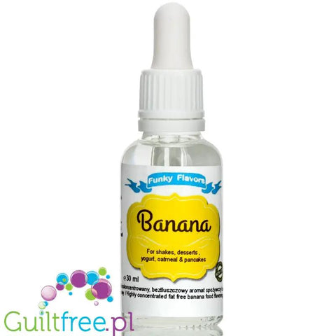 Funky Flavors Basic Banana 30ml - Bananowe Kropelki Aromatyzujące Bez Cukru & Bez Słodzika by Funky Flavors (funky-flavors-banana-30ml-bananowy-aromat-bez-cukru-bez-tluszczu)