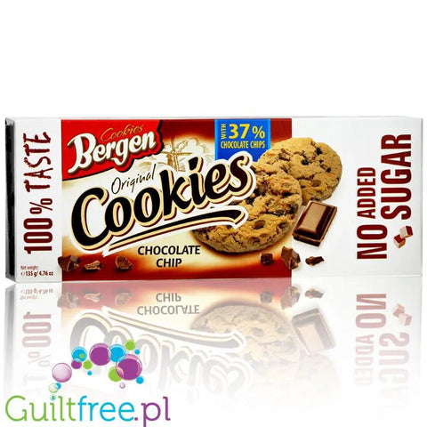 Bergen Chocolate Chip ciasteczka bez dodatku cukru z kawałkami czekolady by Bergen Diet (bergen-chocolate-chip-ciasteczka-bez-cukru-z-kawalkami-czekolady)