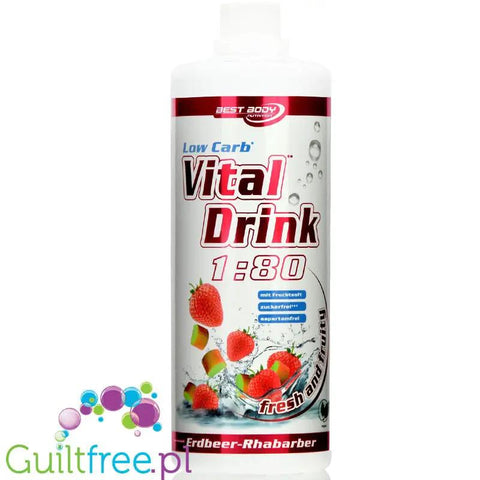 Vital Drink Truskawka & Rabarbar 1L - koncentrat bez cukru z witaminami by Best Body Nutrition (vital-drink-truskawka-rabarbar-1l-koncentrat-bez-cukru-z-l-karnityna-i-witaminami)