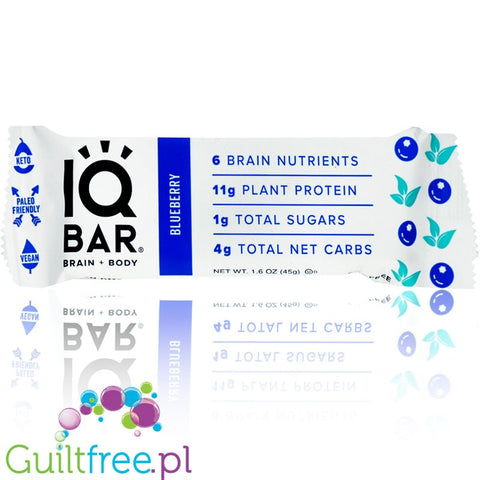 IQ Bar Wild Blueberry - wegański keto baton białkowy z Lion's Mane (Borówkowy) by IQ Bar (iq-bar-blueberry-weganski-keto-baton-bialkowy-z-lion-s-mane-borowkowy)