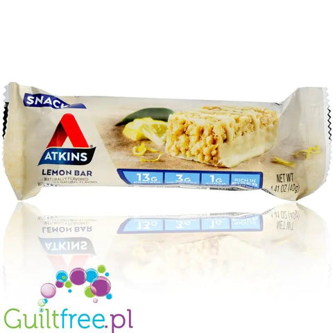 Atkins Snack Lemon Bar - niskocukrowy baton 150kcal & 13g białka bez maltitolu by Atkins (atkins-snack-lemon-bar-niskocukrowy-baton-12g-bialka)