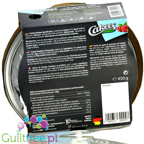 Cakees Sweet Protein Cheesecake, Raspberry 0,45KG - gotowy sernik proteinowy bez cukru z ksylitolem by Cakees (cakees-sweet-protein-cheesecake-raspberry-045kg-gotowy-sernik-proteinowy-z-malinami-duza-blacha)