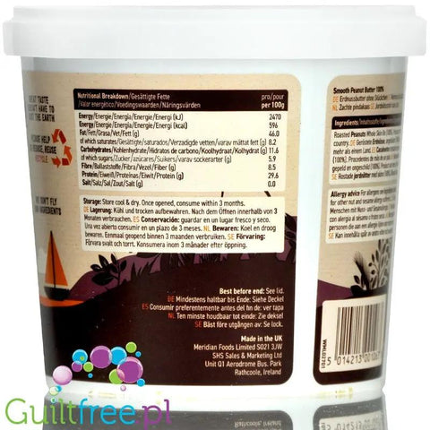 Meridian XL 1KG czyste Masło Orzechowe Smooth bez cukru i soli by Meridian (meridian-xl-1kg-czyste-maslo-orzechowe-smooth-bez-cukru-i-soli)