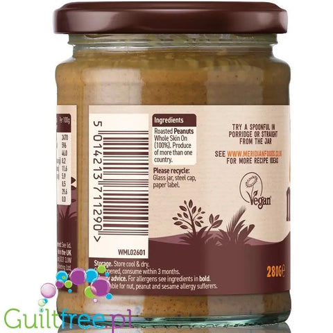 Meridian Peanut Crunchy - czyste masło orzechowe 100% bez cukru i soli by Meridian (meridian-czyste-maslo-orzechowe-crunchy-bez-cukru-i-soli)