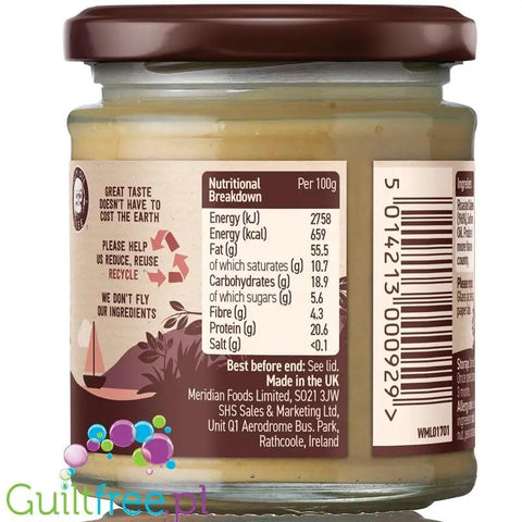 Meridian Cashew Smooth - masło z nerkowców bez cukru i soli by Meridian (meridian-cashew-smooth-maslo-z-nerkowcow-bez-cukru-i-soli)