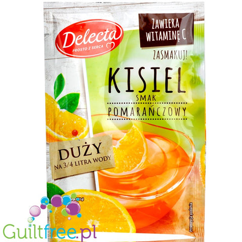 Delecta kisiel pomarańczowy bez cukru z witaminą C by Bakalland & Delecta (delecta-kisiel-pomaranczowy-bez-cukru-z-witamina-c-duze-opakowanie-na-075l-wody)