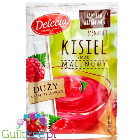 Delecta kisiel malinowy bez cukru z witaminą C by Bakalland & Delecta (delecta-kisiel-malinowy-bez-cukru-z-witamina-c-duze-opakowanie-na-075l-wody)