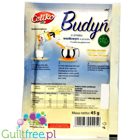 Celiko Wanilia, bezglutenowy budyń bez cukru i bez słodzików by Celiko (celiko-wanilia-bezglutenowy-budyn-bez-cukru-i-bez-slodzikow)