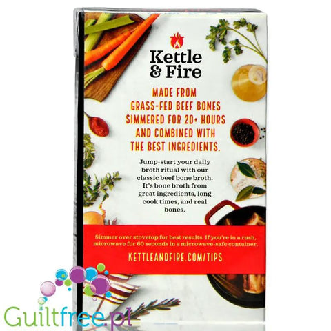 Kettle & Fire Bone Broth, Classic Beef - organiczny bulion, gotowy wywar wołowy by Kettle & Fire (kettle-and-fire-bone-broth-classic-beef-169-oz)