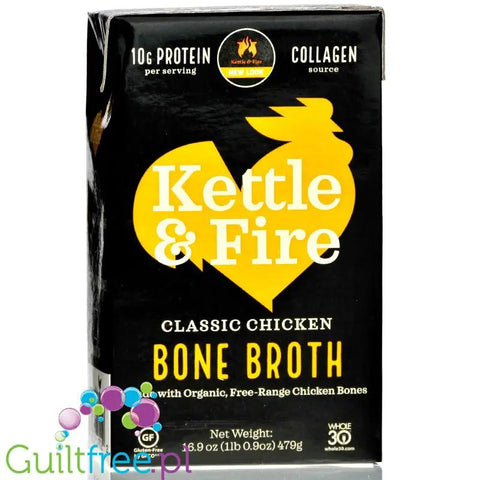 Kettle & Fire Bone Broth, Classic Chicken - organiczny bulion, gotowy wywar drobiowy by Kettle & Fire (kettle-and-fire-bone-broth-classic-chicken-169-oz)