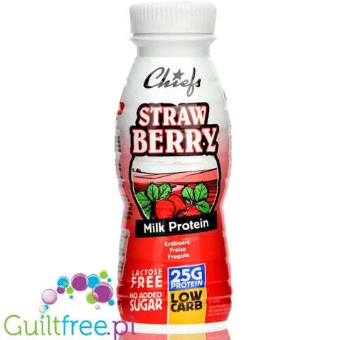 Chiefs Milk Protein Shake Strawberry- truskawkowy shake proteinowy RTD bez laktozy, 25g białka 170kcal by Chiefs (chiefs-milk-protein-shake-strawberry)