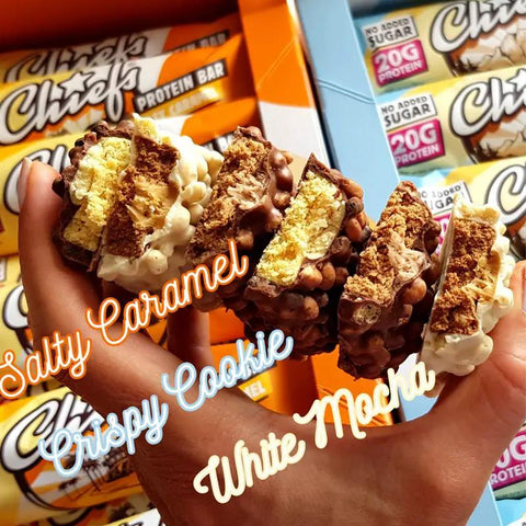 Chiefs Protein Bar Salty Caramel - baton proteinowy, Solony Karmel & Mleczna Czekolada,20g białka & 200kcal by Chiefs (chiefs-protein-bar-salty-caramel)