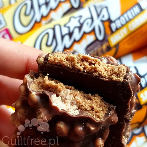 Chiefs Protein Bar Salty Caramel - baton proteinowy, Solony Karmel & Mleczna Czekolada,20g białka & 200kcal by Chiefs (chiefs-protein-bar-salty-caramel)