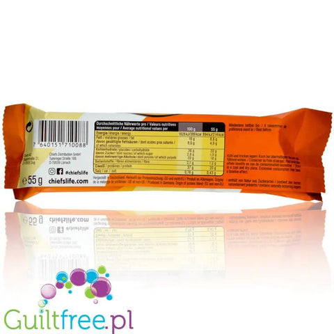 Chiefs Protein Bar Salty Caramel - baton proteinowy, Solony Karmel & Mleczna Czekolada,20g białka & 200kcal by Chiefs (chiefs-protein-bar-salty-caramel)