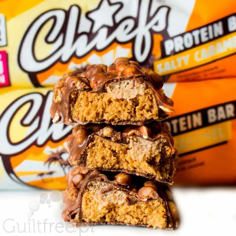 Chiefs Protein Bar Salty Caramel - baton proteinowy, Solony Karmel & Mleczna Czekolada,20g białka & 200kcal by Chiefs (chiefs-protein-bar-salty-caramel)