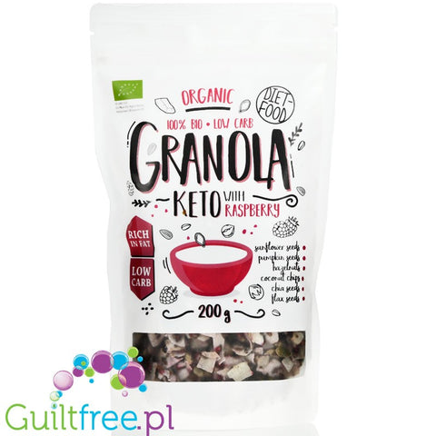 Diet Food Bio Keto Granola Malina - ketogeniczna granola śniadaniowa z erytrolem by Diet Food (diet-food-bio-keto-granola-malina-ketogeniczna-granola-sniadaniowa-z-erytrolem)