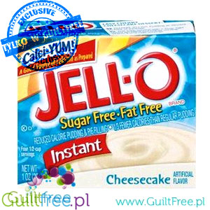 JellO Cheesecake Sugar Free - Budyń instant bez cukru i tłuszczu, instant, smak sernikowy by Jell-O (budyn-zero-cukru-zero-tluszczu-sernik)