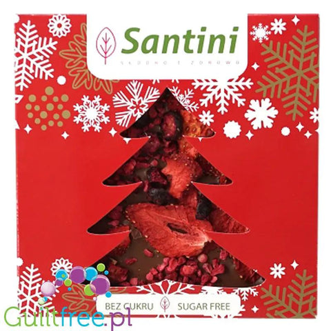 Santini Christmas, mleczna czekolada bez cukru z ksylitolem, malina truskawka porzeczka by Santini (santini-christmas-mleczna-czekolada-bez-cukru-z-ksylitolem-malina-truskawka-porzeczka)