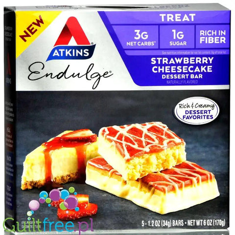 Atkins Endulge Strawberry Cheesecake batoniki z masą truskawkową, PUDEŁKO by Atkins (atkins-endulge-strawberry-cheesecake-batoniki-z-masa-truskawkowa-pudelko)